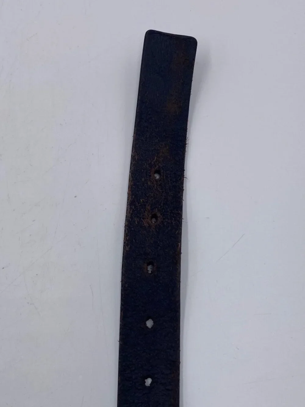 Lands' End Black Leather Dress Belt Mens Size 34/36 Silver Buckle 1 1/8